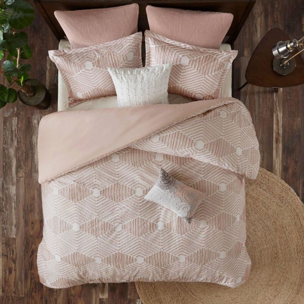 Ink+Ivy -  3pc King/California King Ellipse Cotton Ja Blush